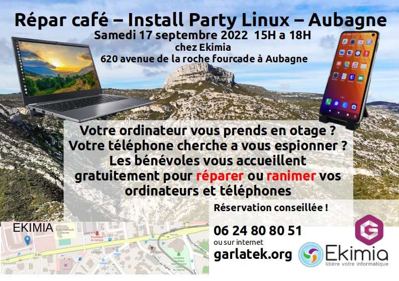 Affiche Install party  17 septembre Aubagne